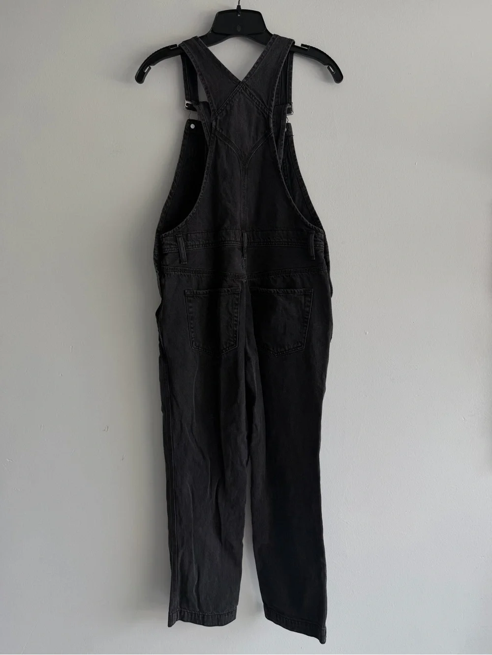 We The Free Women's Black Cotton Denim Overall Jumpsuit Size 26 8662